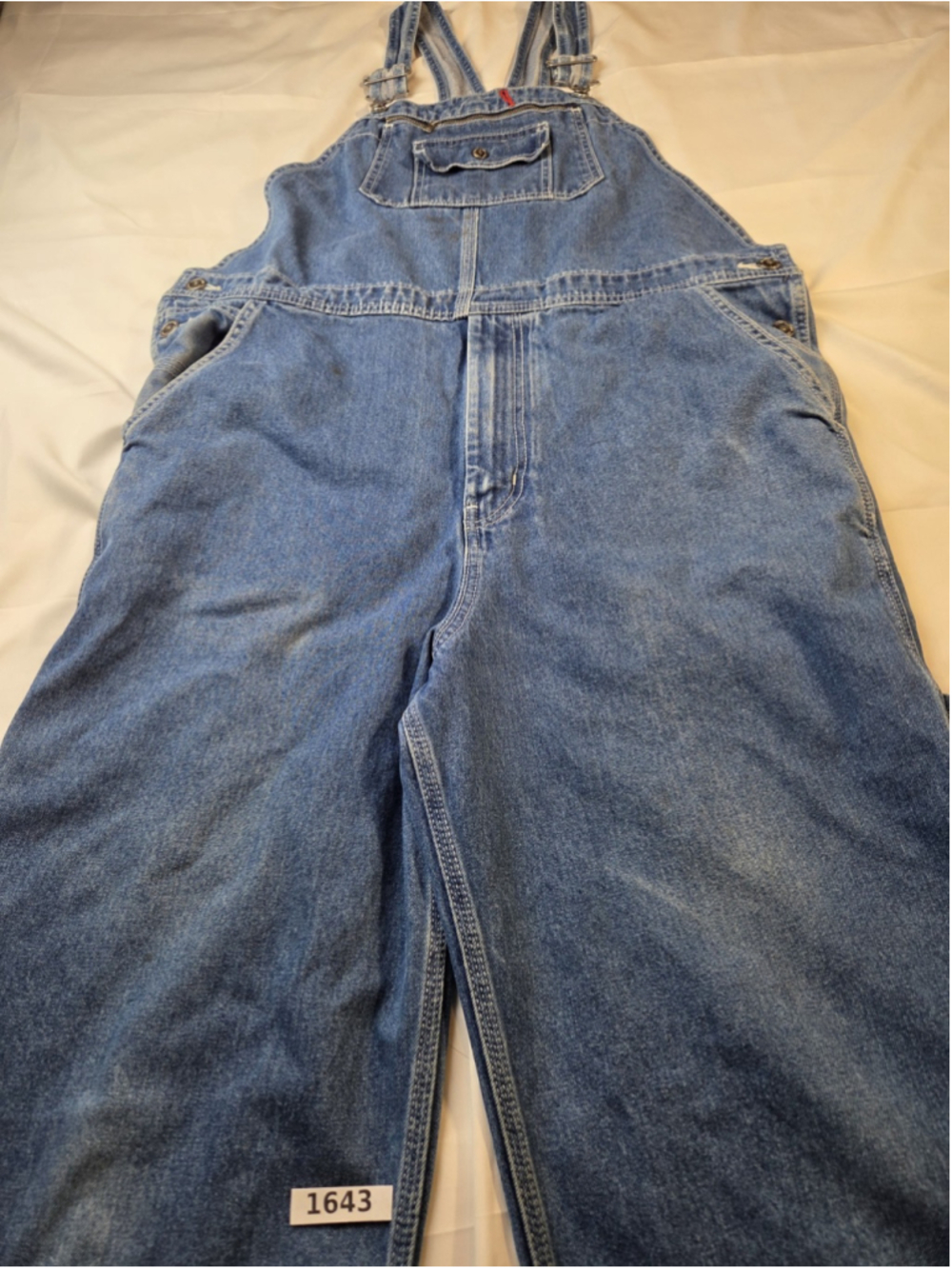 Craftsman Men’s Denim Bib Overalls 36x30 Blue Jeans Workwear Carpenter #1643